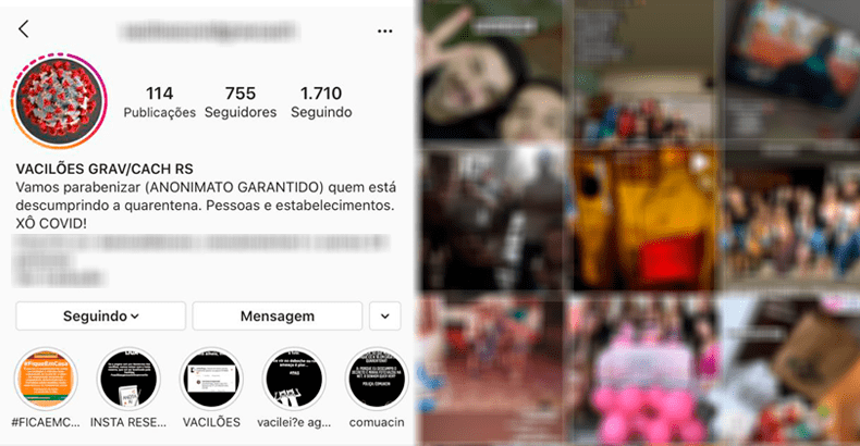 Perfil criado no Instagram denuncia moradores de Gravataí e Cachoeirinha que quebram o isolamento