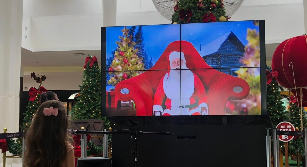 Crianças podem falar com o Papai Noel pela TV no Gravataí Shopping