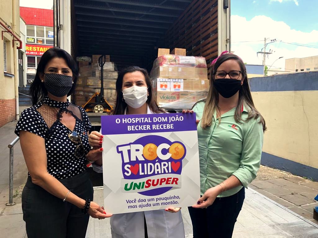 Campanha Troco Solidário do Unisuper doa 1.100kg de alimentos ao Hospital Dom João Becker