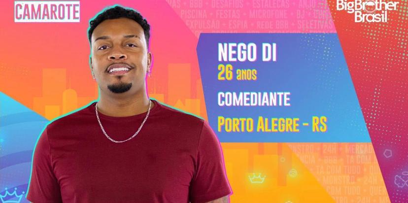 Humorista gaúcho, ‘Nego Di’, é confirmado como participante do BBB21