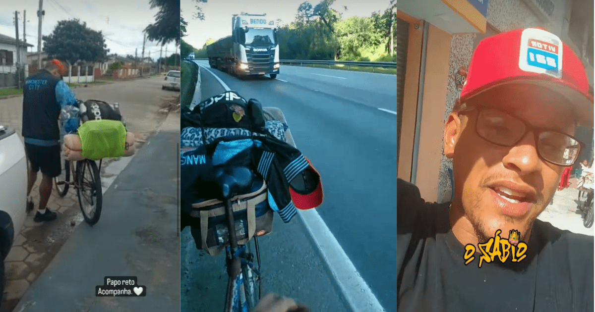 Morador de Gravataí pedala até o RJ para conhecer o ídolo Mc Poze do Rodo