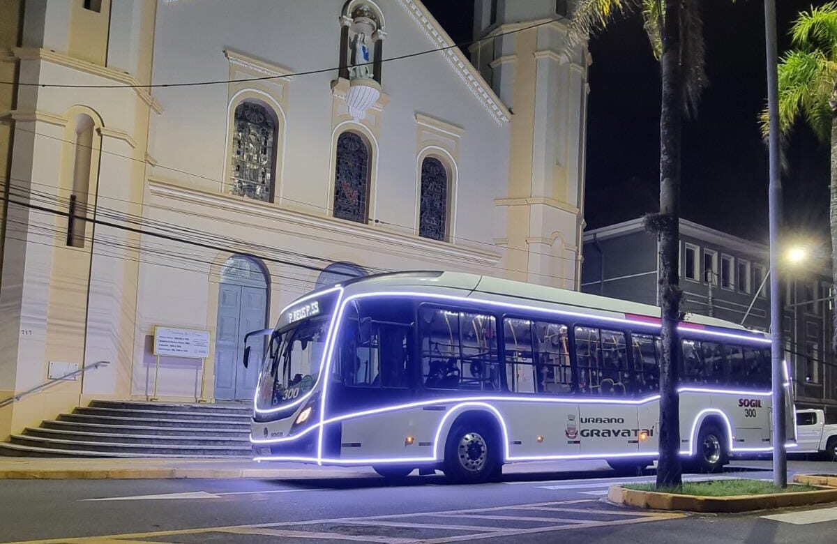 Ônibus Iluminado da Sogil começa a circular em Gravataí nesta sexta-feira